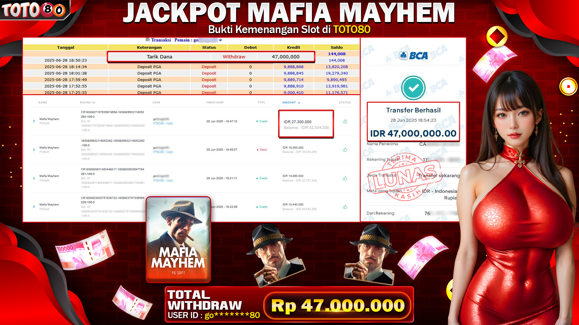 🎉 TOTO80 – JACKPOT SLOT MAFIA MAYHEM RP.47,000,000,- TELAH DIBAYARKAN!🎉