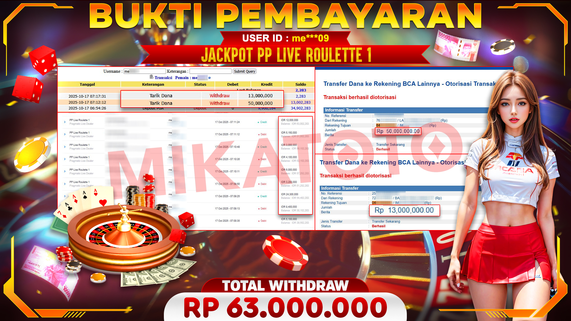 🏆 SELAMAT KEPADA PEMENANG JACKPOT DI PP Live Roulette 1 - Pragmatic Live Dealer 63,000,000🏆