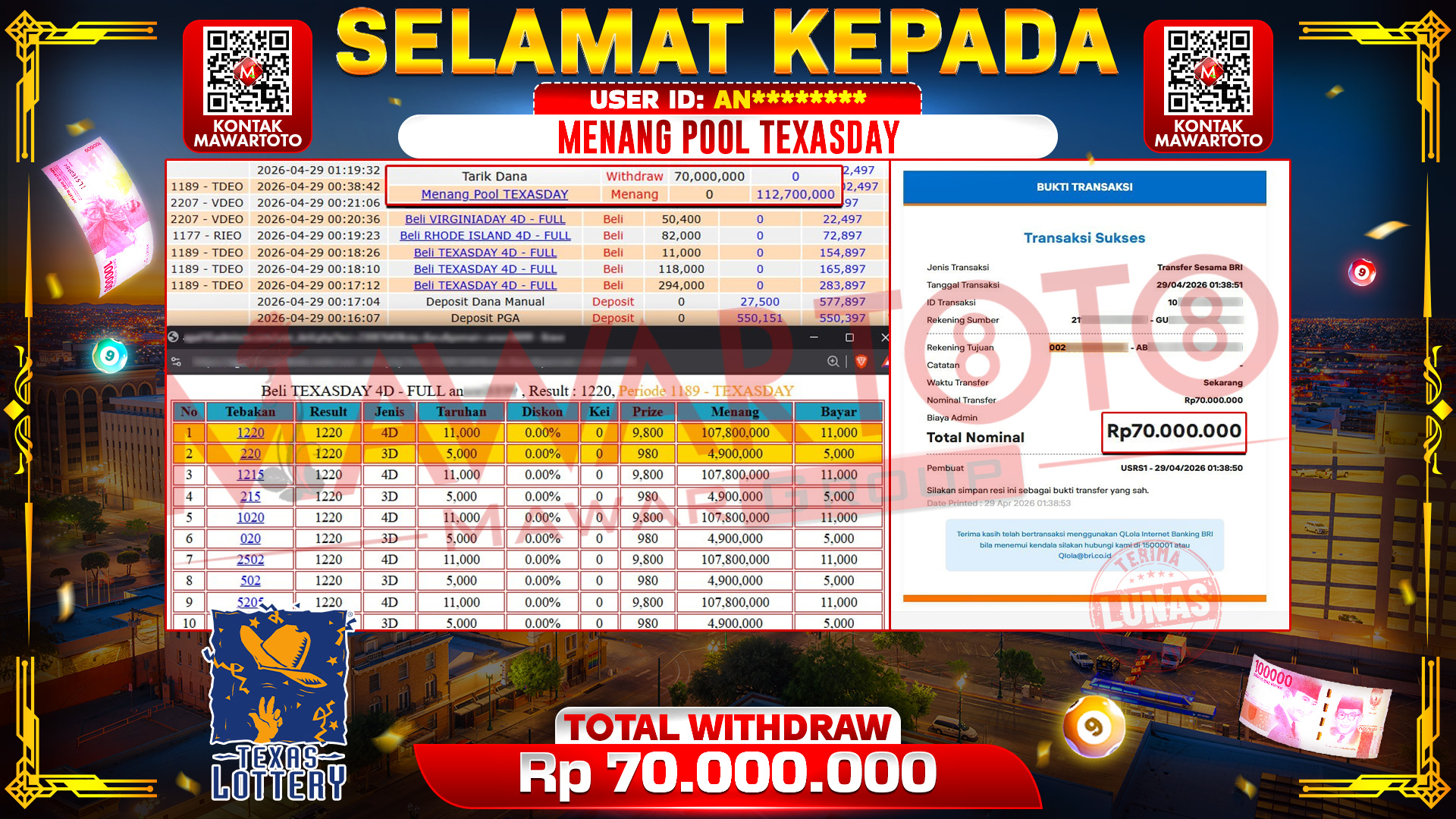MENANG POOL TEXAS DAY