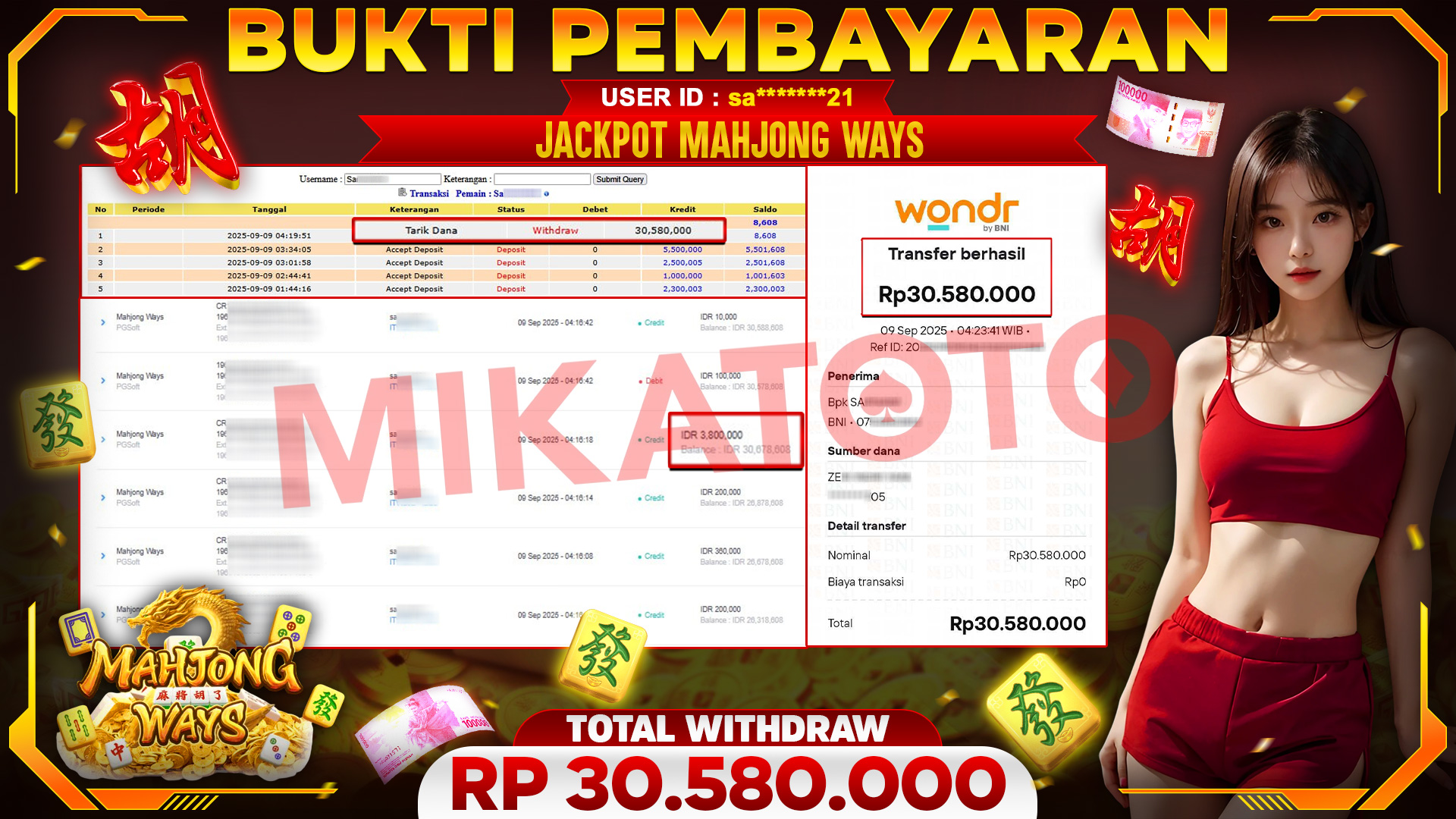 🏆 SELAMAT KEPADA PEMENANG JACKPOT DI Mahjong Ways - PGSoft 30,580,000🏆