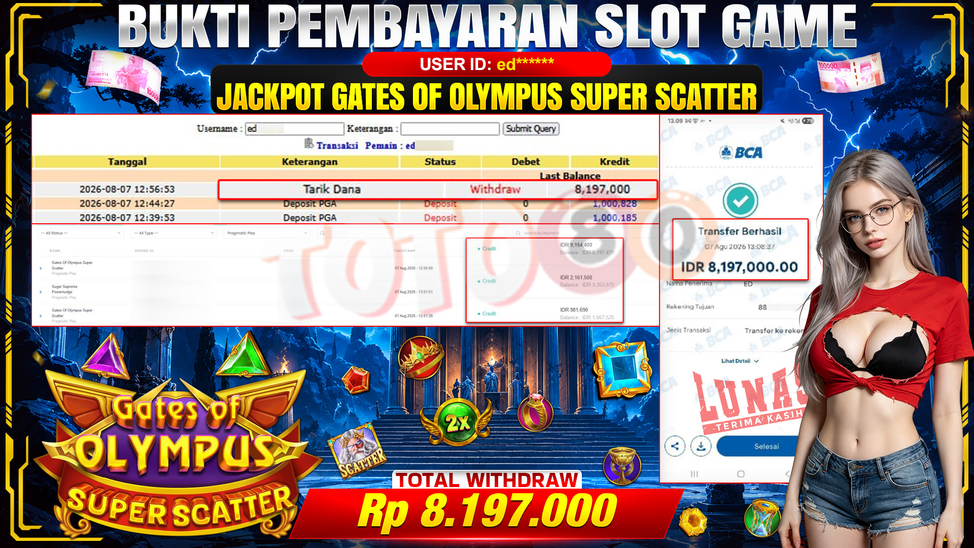 💰🎉 TOTO80 – JACKPOT SLOT GATES OF OLYMPUS SUPER SCATTER RP. 8,197,000,-  TELAH DIBAYARKAN!💰🎉