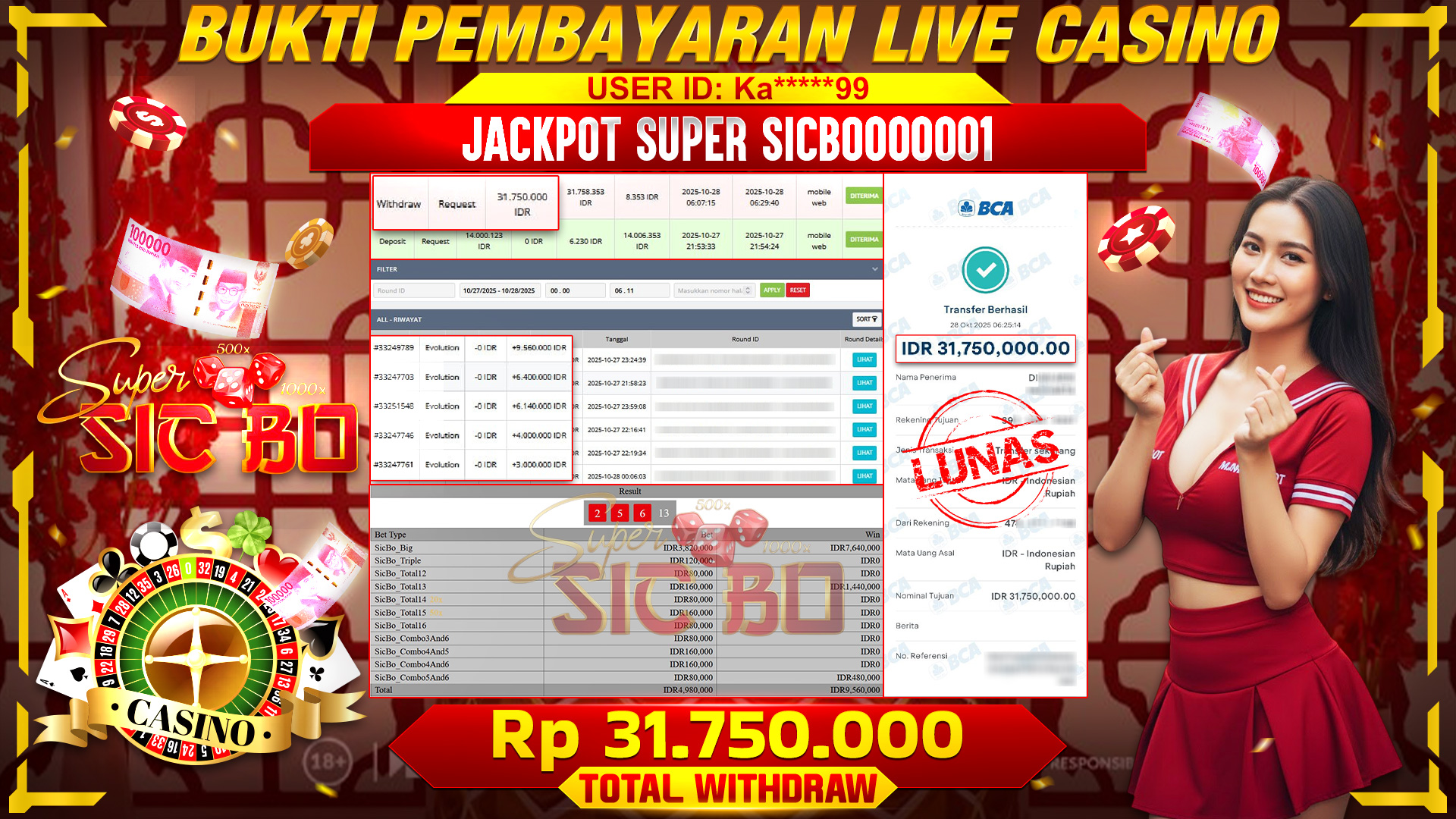 Dadu Sakti Meledak! Super Sic Bo 000001 Hantarkan JP Spektakuler