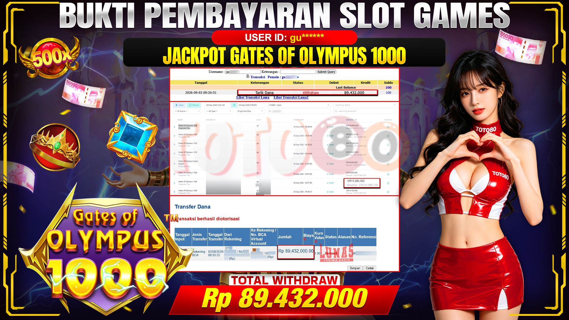 💰🎉 TOTO80 – JACKPOT SLOT GATES OF OLYMPUS 1000 RP. 89,432,000,-  TELAH DIBAYARKAN!💰🎉