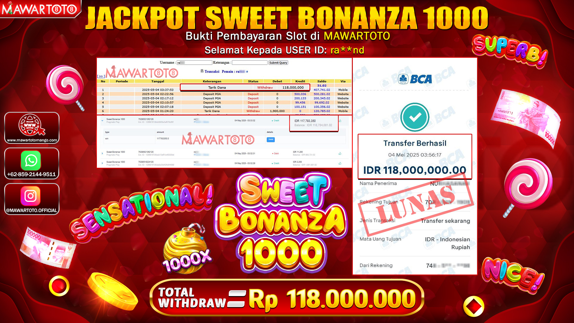 JACKPOT SWEET BONANZA 1000