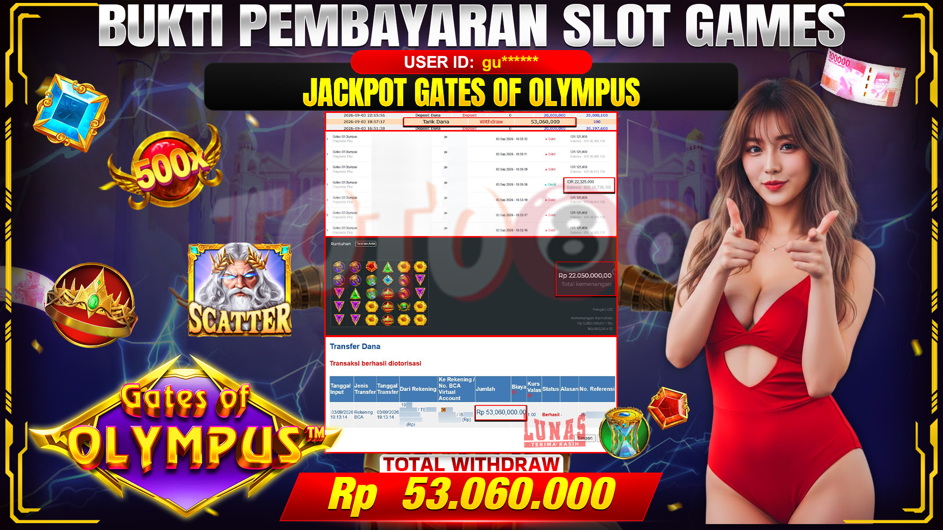 💰🎉 TOTO80 – JACKPOT SLOT GATES OF OLYMPUS  RP. 53,060,000,-  TELAH DIBAYARKAN!💰🎉