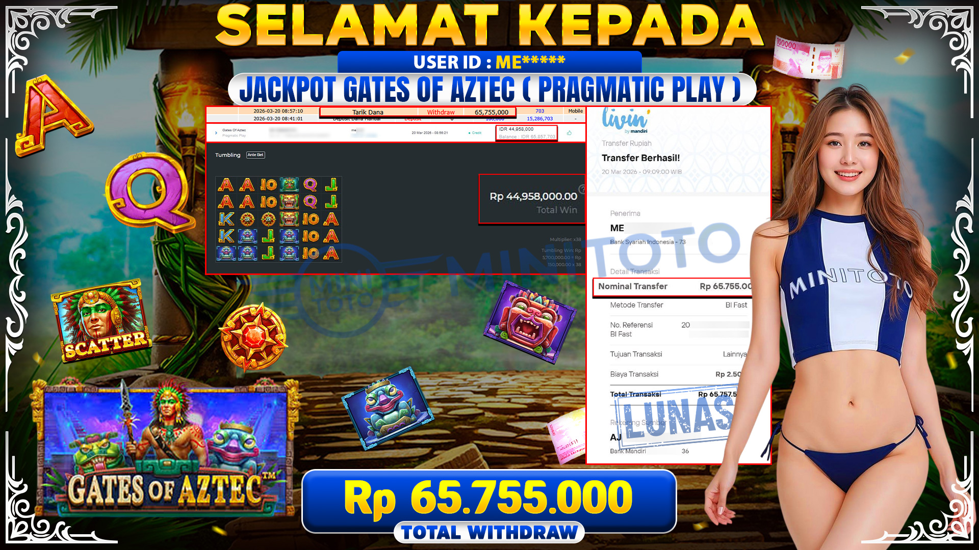 BUKTI JACPOT Gates Of Aztec Pragmatic Play 