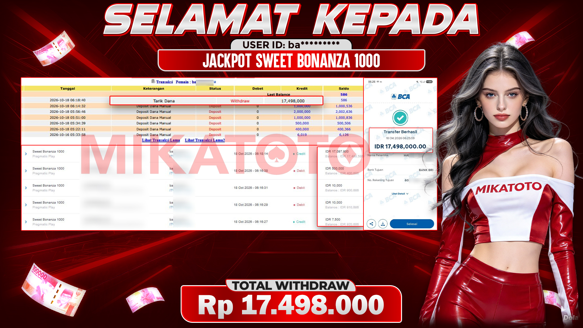 🏆 SELAMAT KEPADA PEMENANG JACKPOT DI Sweet Bonanza 1000 - Pragmatic Play 17.498.000🏆