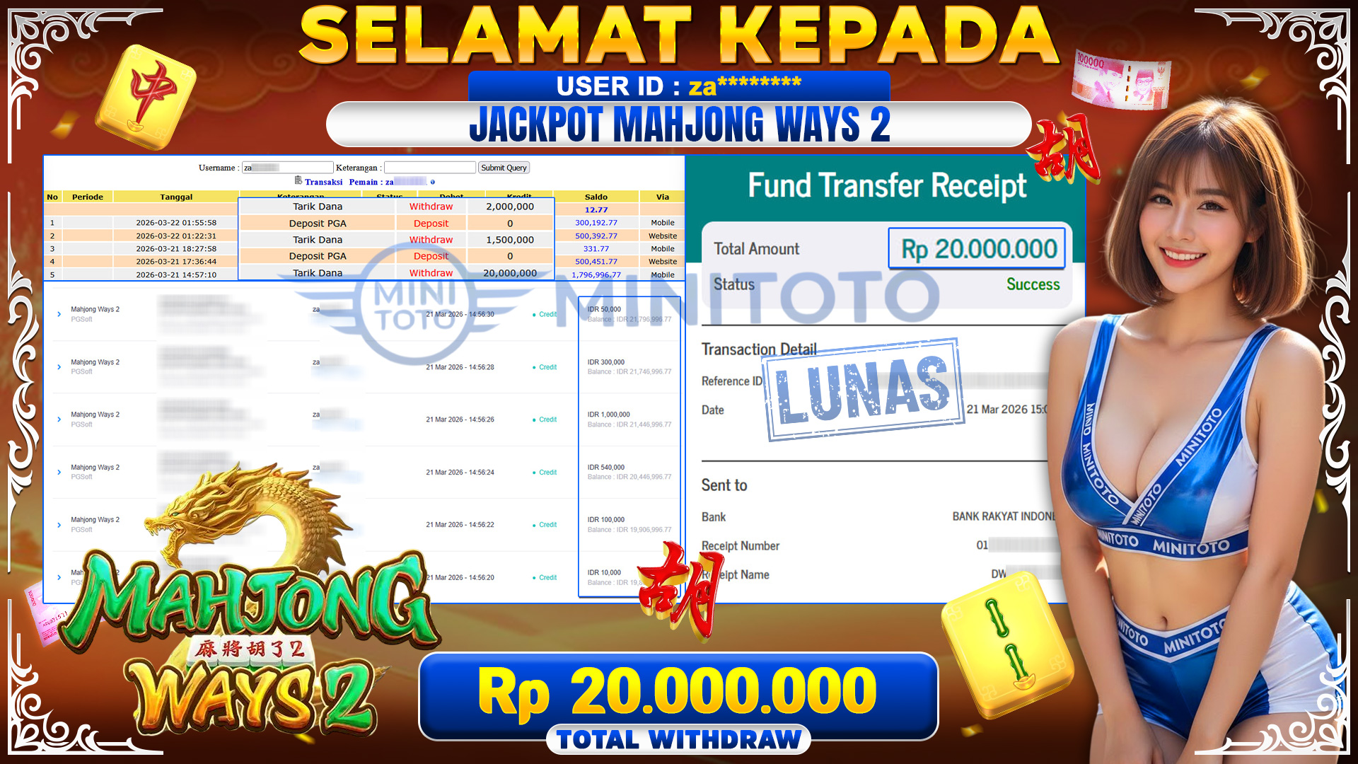 BUKTI JACPOT Mahjong Ways  - PGSoft