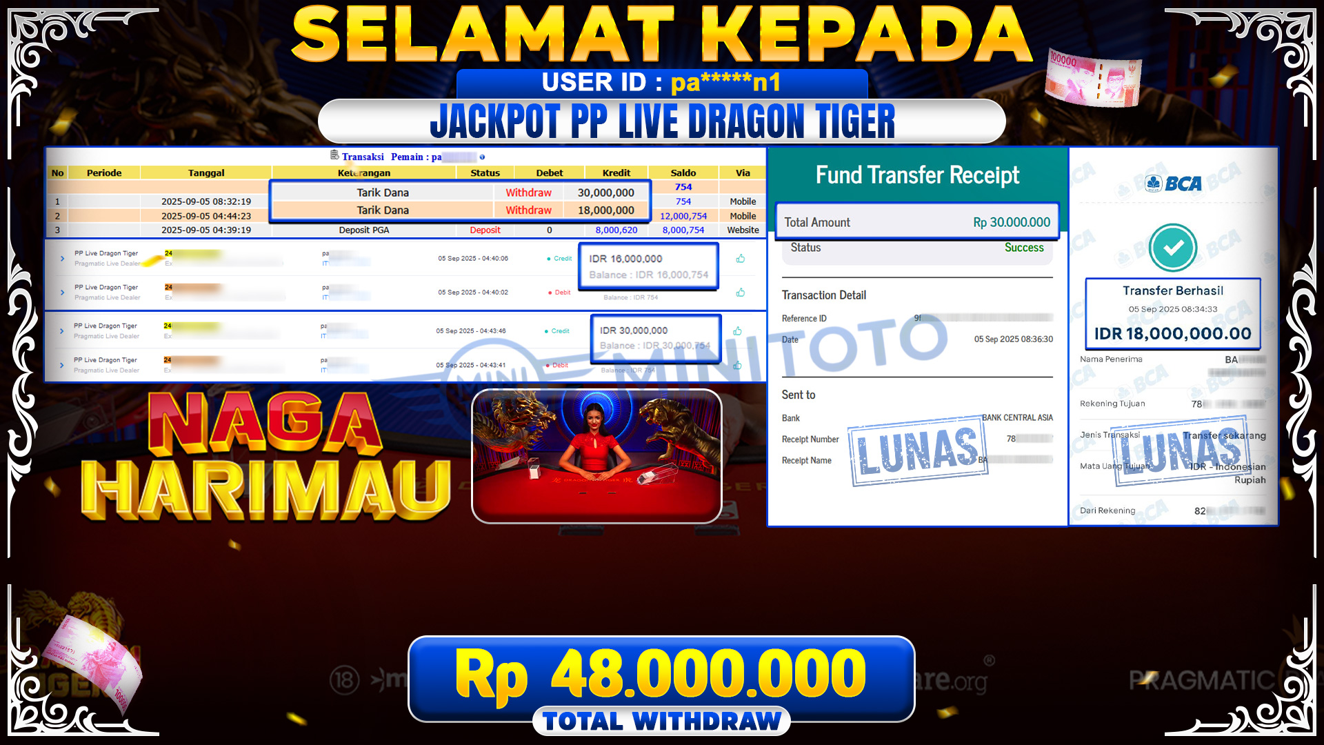 JACKPOT PP LIVE DRAGON TIGER