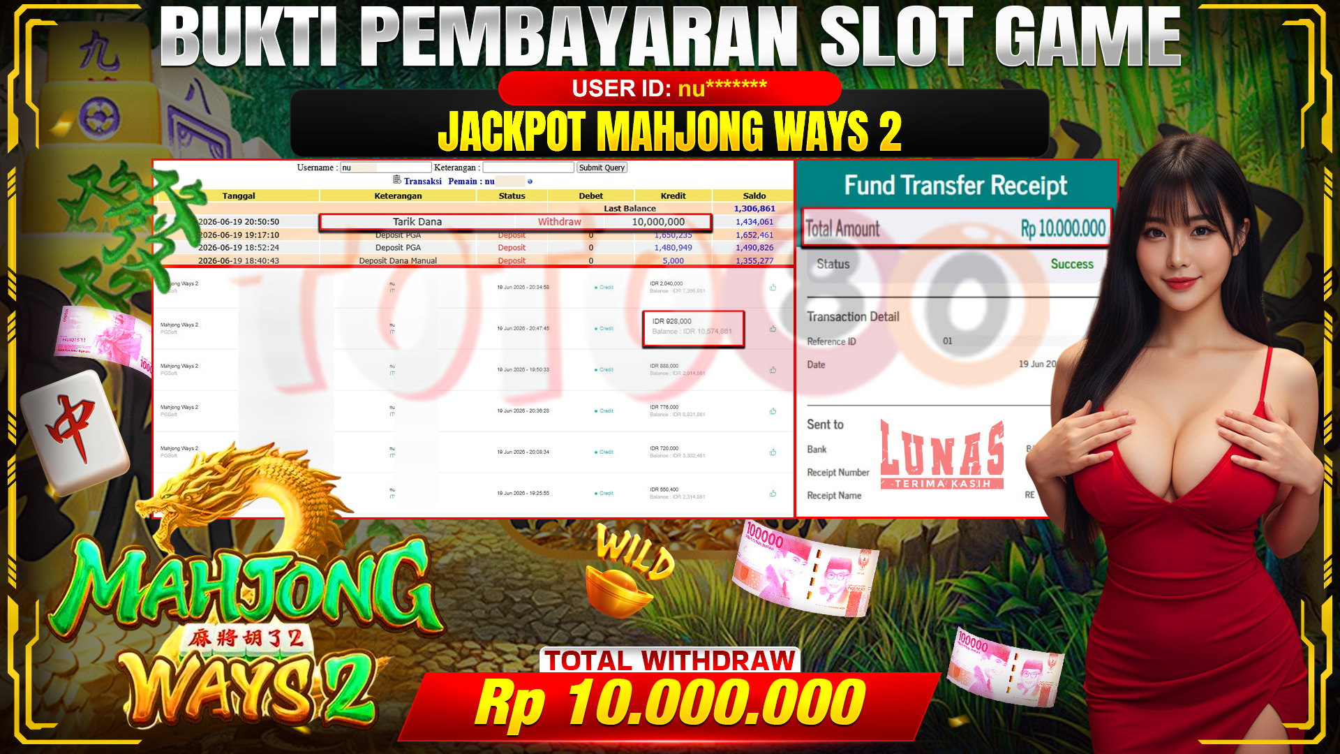 💰🎉 TOTO80 – JACKPOT SLOT MAHJONG  WAYS 2 RP. 10.000,000,-  TELAH DIBAYARKAN!💰🎉